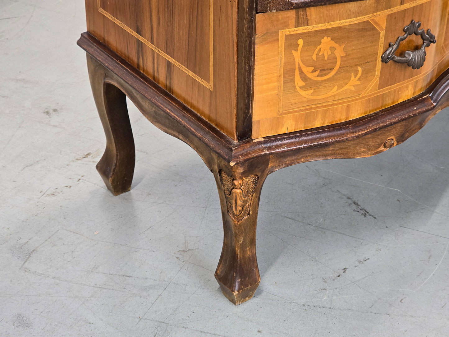 ANTIKE KOMMODE Sekretär Schreibschrank Barock Intarsien Vintage