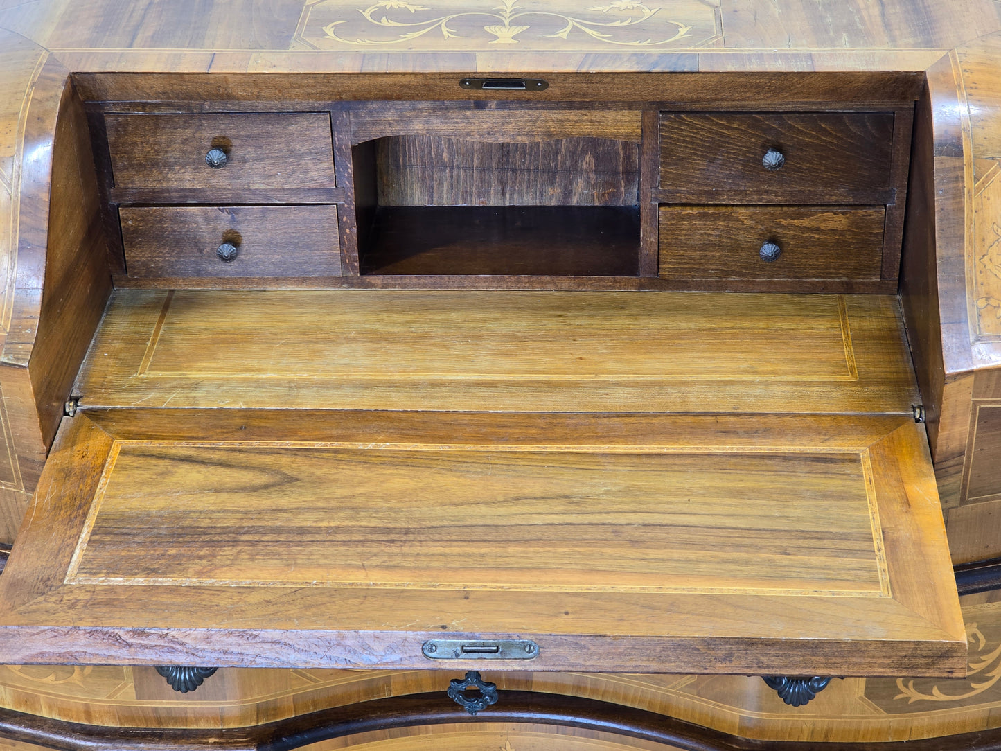 ANTIKE KOMMODE Sekretär Schreibschrank Barock Intarsien Vintage