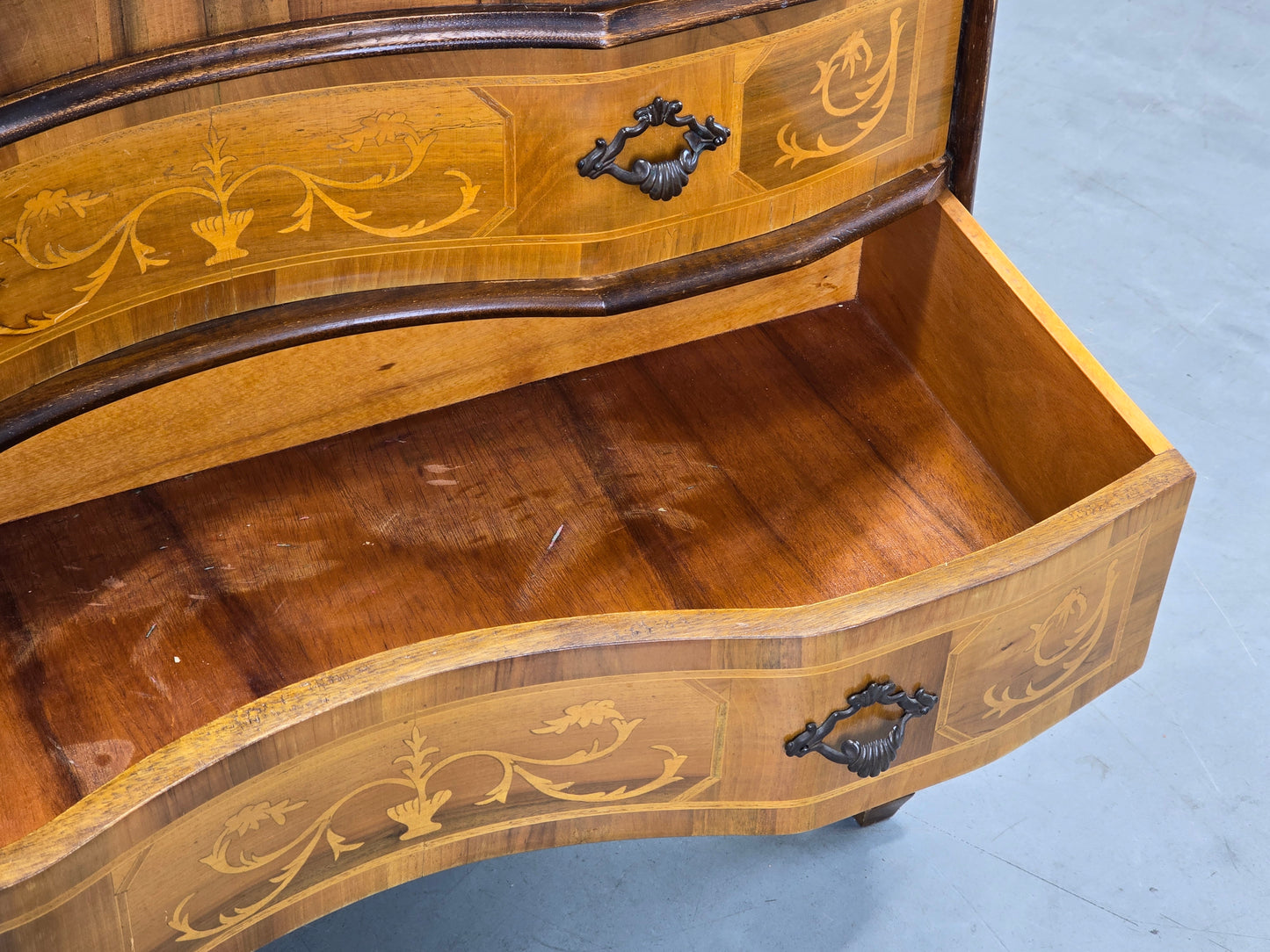 ANTIKE KOMMODE Sekretär Schreibschrank Barock Intarsien Vintage