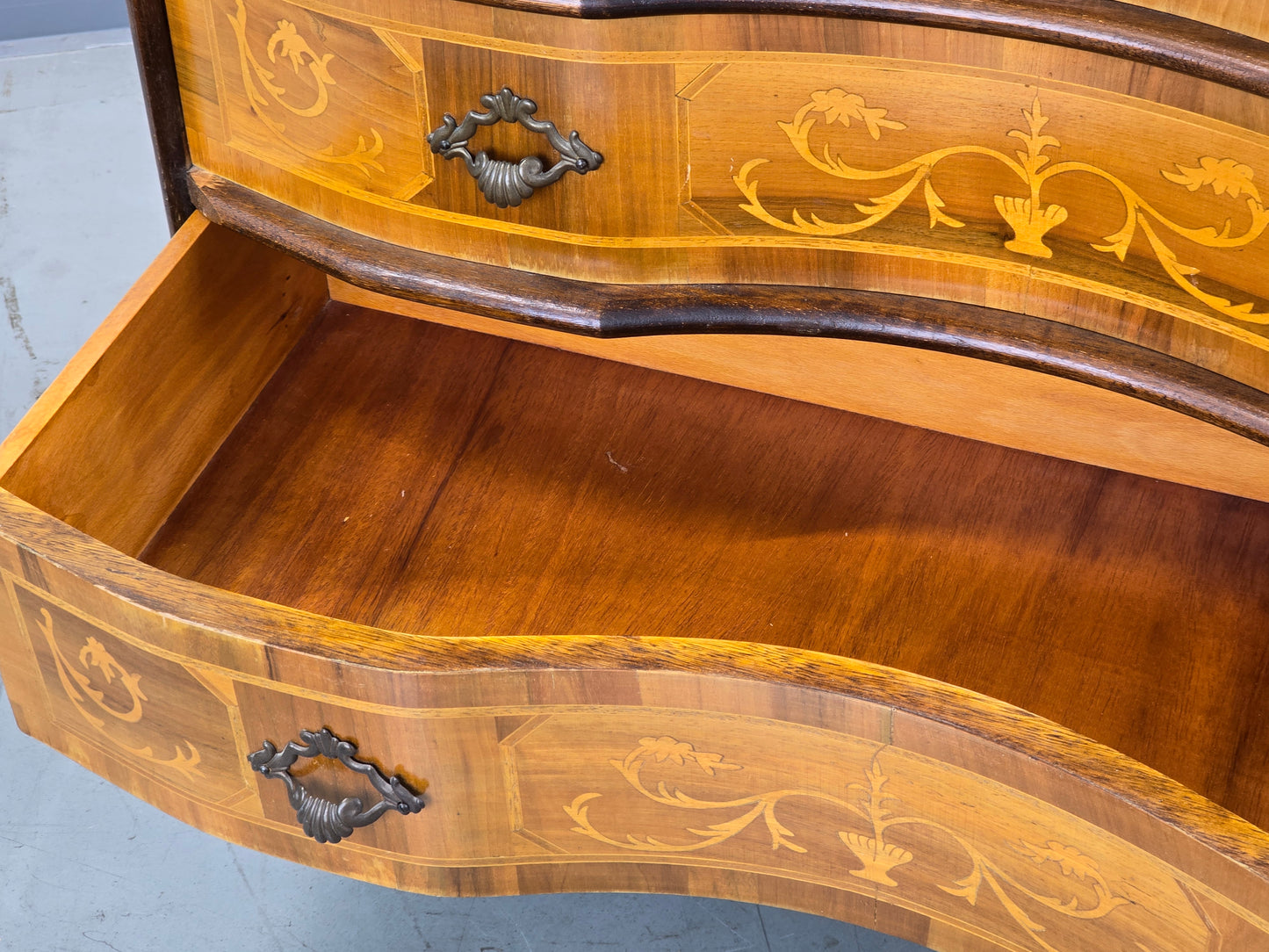 ANTIKE KOMMODE Sekretär Schreibschrank Barock Intarsien Vintage