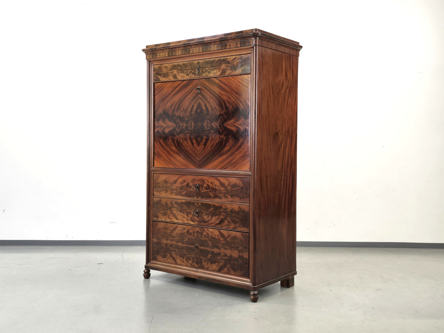 BIEDERMEIER SEKRETÄR Mahagoni Schreibschrank Antik Schrank Vintage Kommode