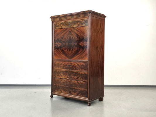 BIEDERMEIER SEKRETÄR Mahagoni Schreibschrank Antik Schrank Vintage Kommode