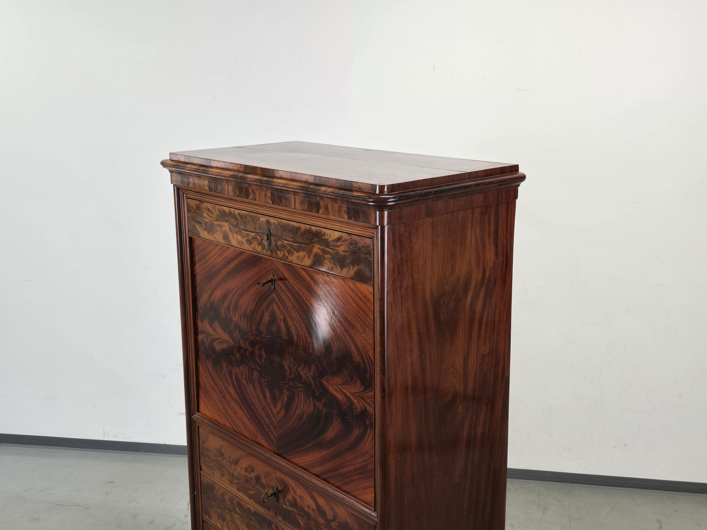 BIEDERMEIER SEKRETÄR Mahagoni Schreibschrank Antik Schrank Vintage Kommode
