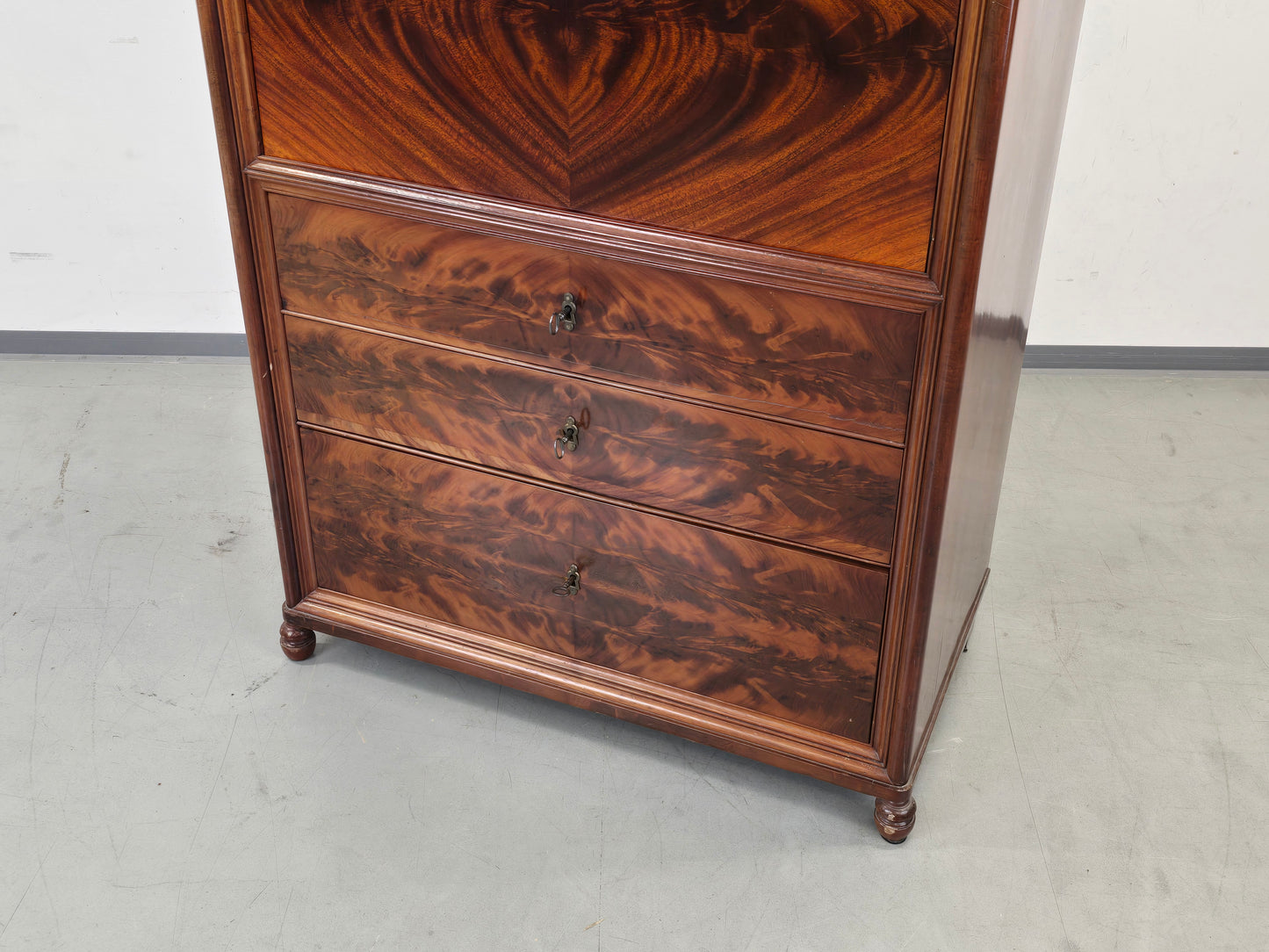 BIEDERMEIER SEKRETÄR Mahagoni Schreibschrank Antik Schrank Vintage Kommode