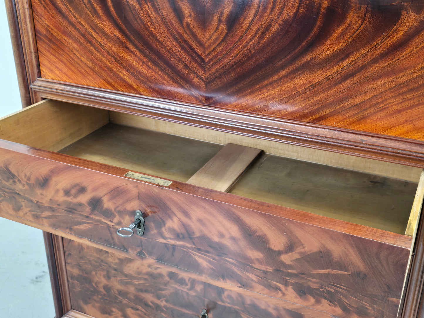 BIEDERMEIER SEKRETÄR Mahagoni Schreibschrank Antik Schrank Vintage Kommode