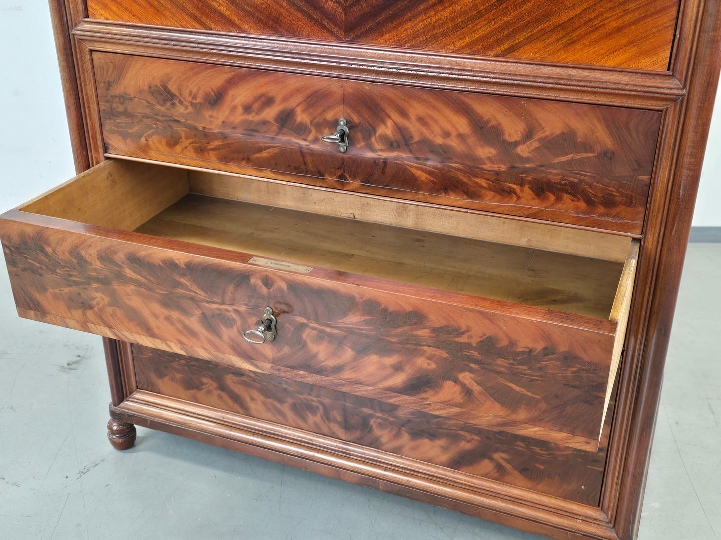 BIEDERMEIER SEKRETÄR Mahagoni Schreibschrank Antik Schrank Vintage Kommode