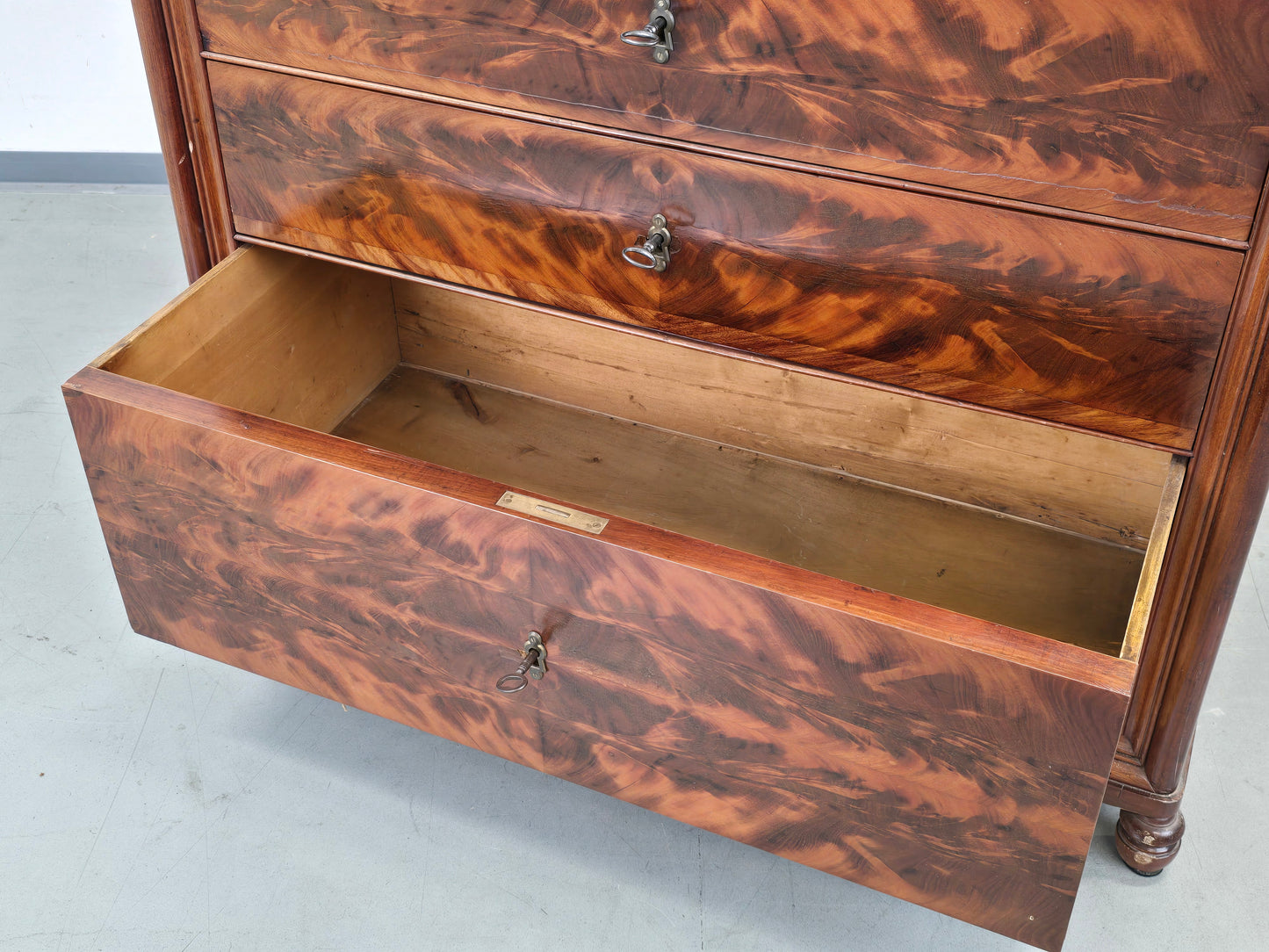 BIEDERMEIER SEKRETÄR Mahagoni Schreibschrank Antik Schrank Vintage Kommode