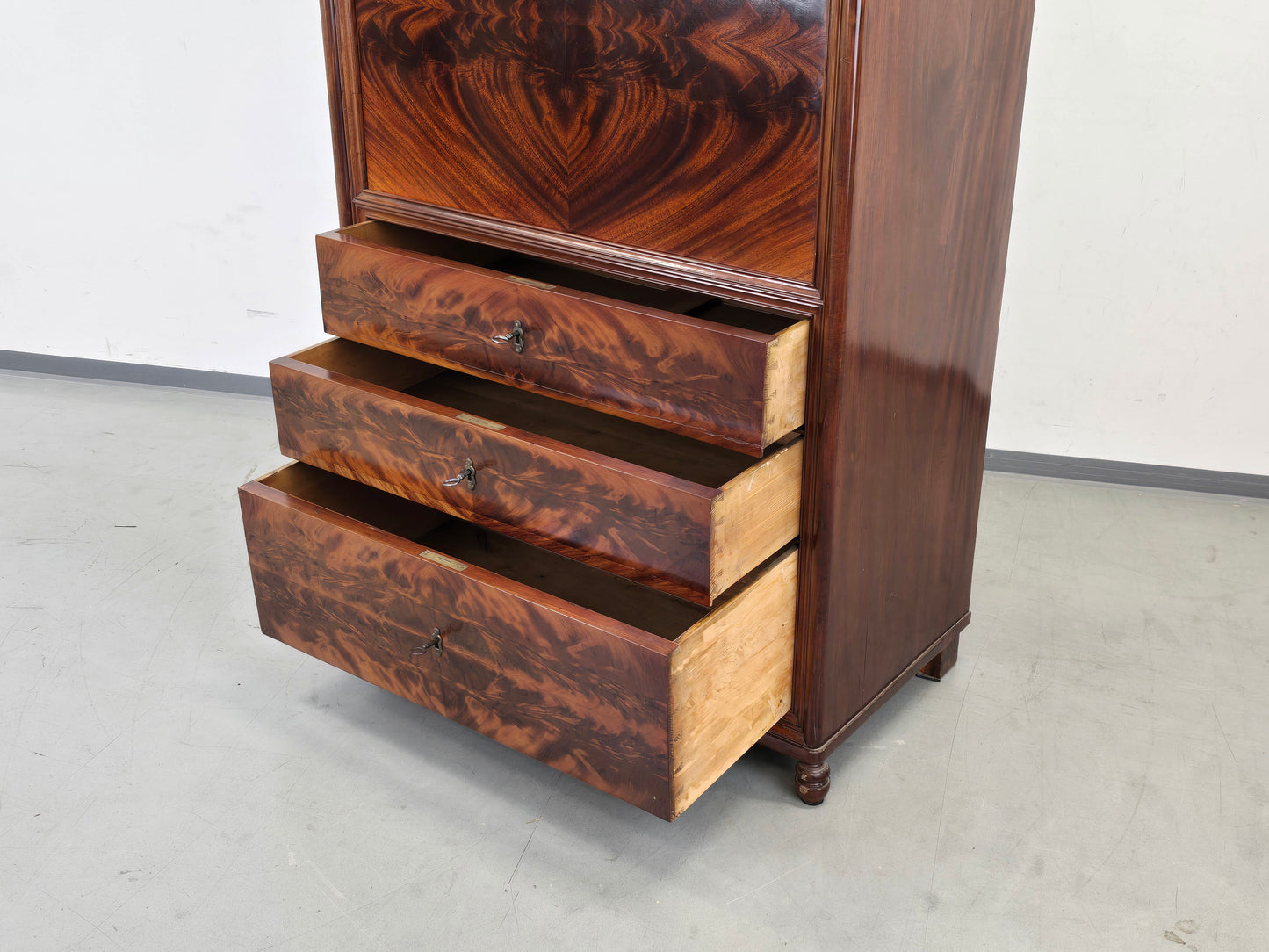 BIEDERMEIER SEKRETÄR Mahagoni Schreibschrank Antik Schrank Vintage Kommode