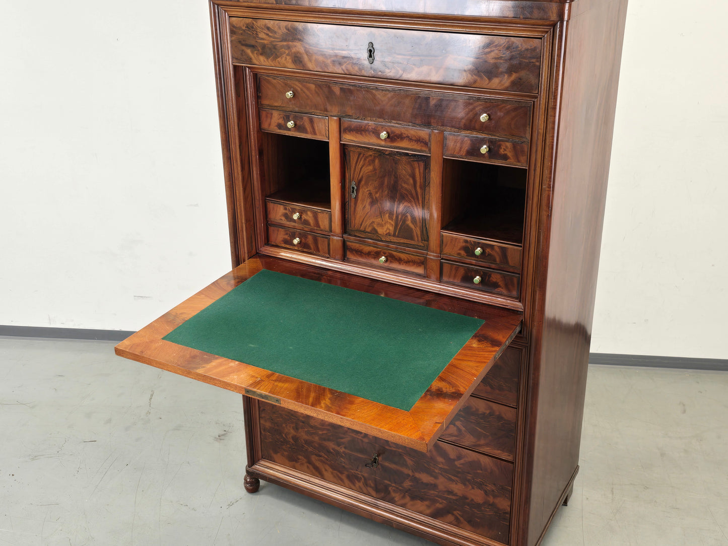 BIEDERMEIER SEKRETÄR Mahagoni Schreibschrank Antik Schrank Vintage Kommode