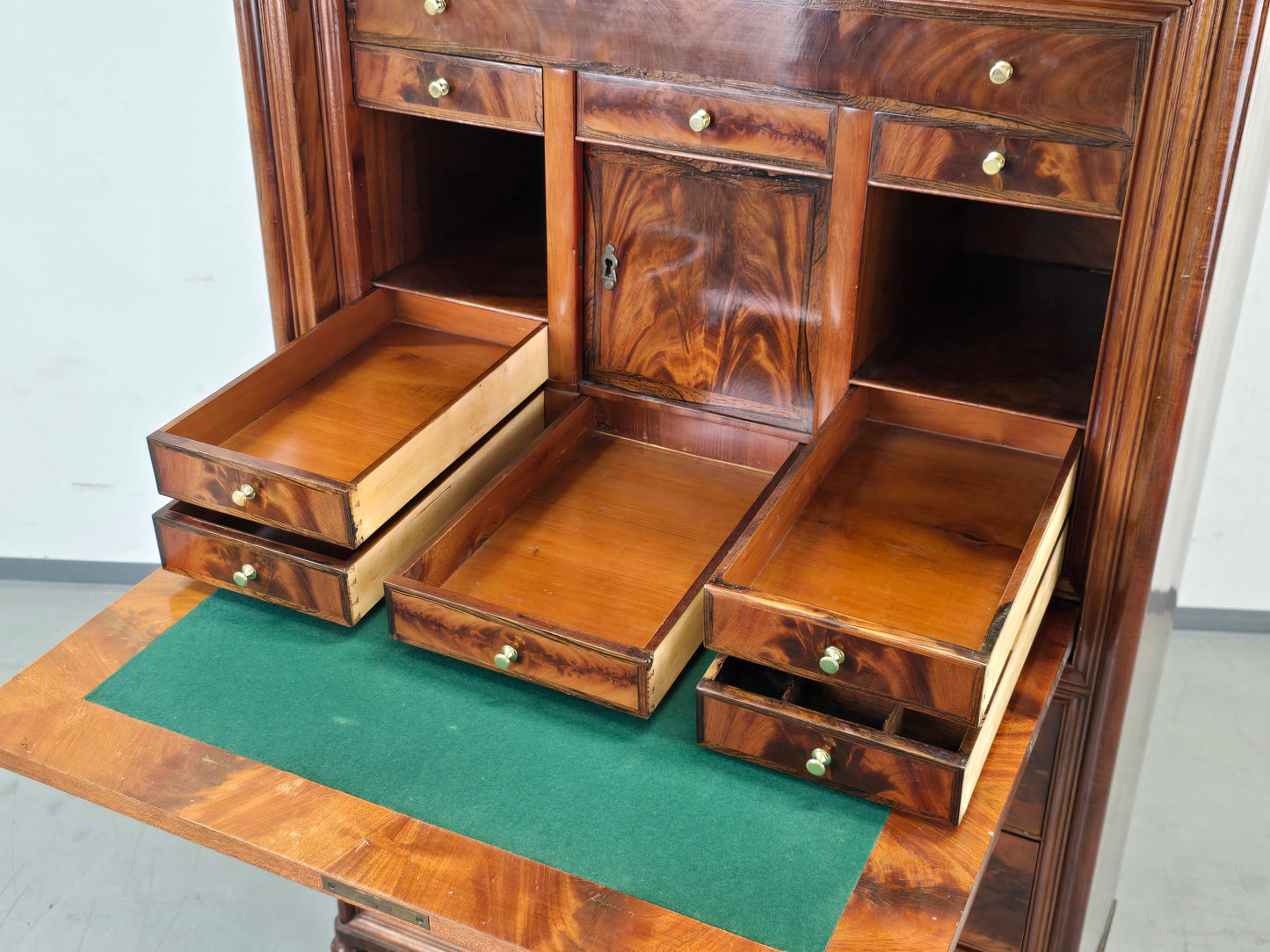 BIEDERMEIER SEKRETÄR Mahagoni Schreibschrank Antik Schrank Vintage Kommode
