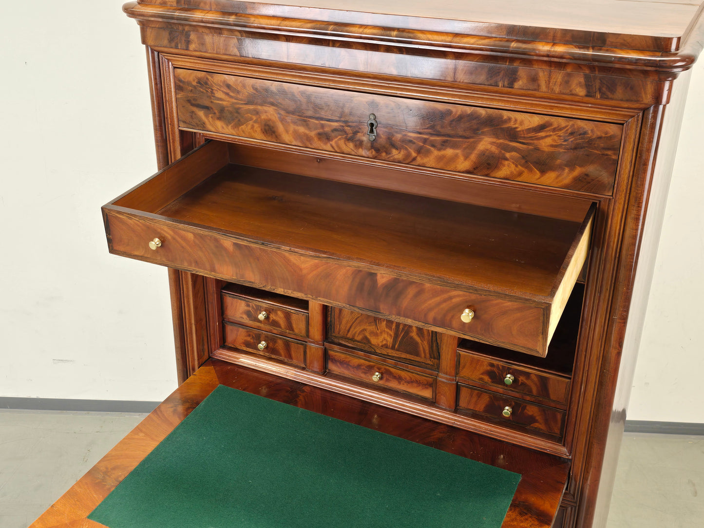 BIEDERMEIER SEKRETÄR Mahagoni Schreibschrank Antik Schrank Vintage Kommode