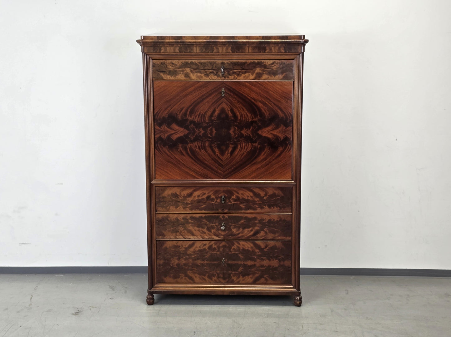 BIEDERMEIER SEKRETÄR Mahagoni Schreibschrank Antik Schrank Vintage Kommode