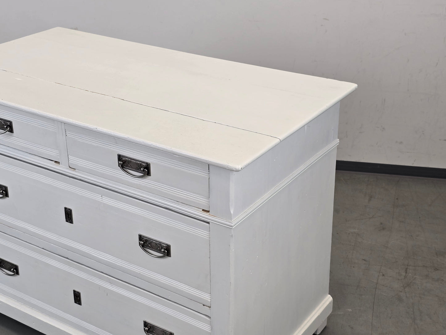 BIEDERMEIER KOMMODE Weiss Shabby Chic Landhaus Vintage Holz Alt