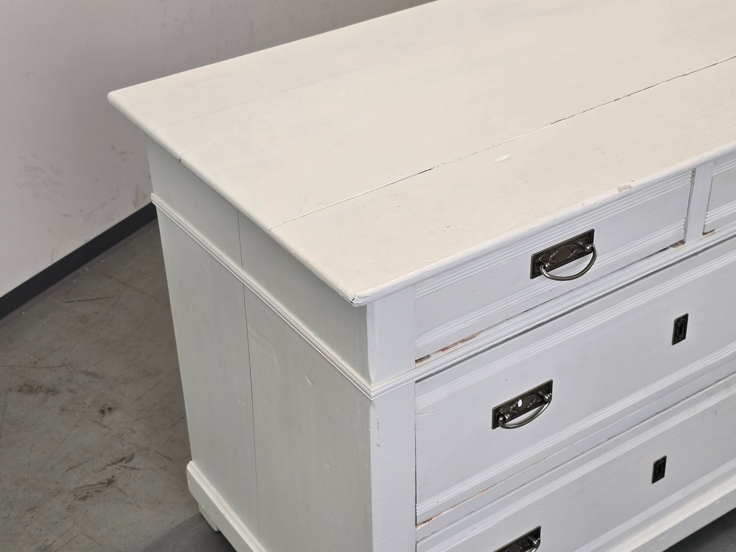 BIEDERMEIER KOMMODE Weiss Shabby Chic Landhaus Vintage Holz Alt