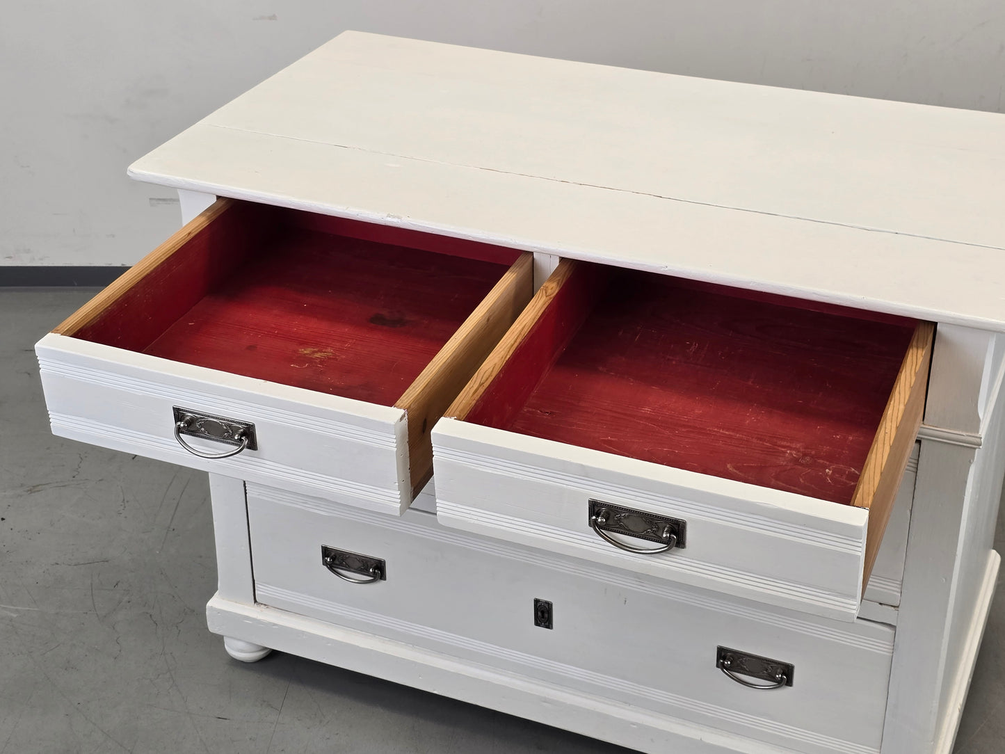 BIEDERMEIER KOMMODE Weiss Shabby Chic Landhaus Vintage Holz Alt