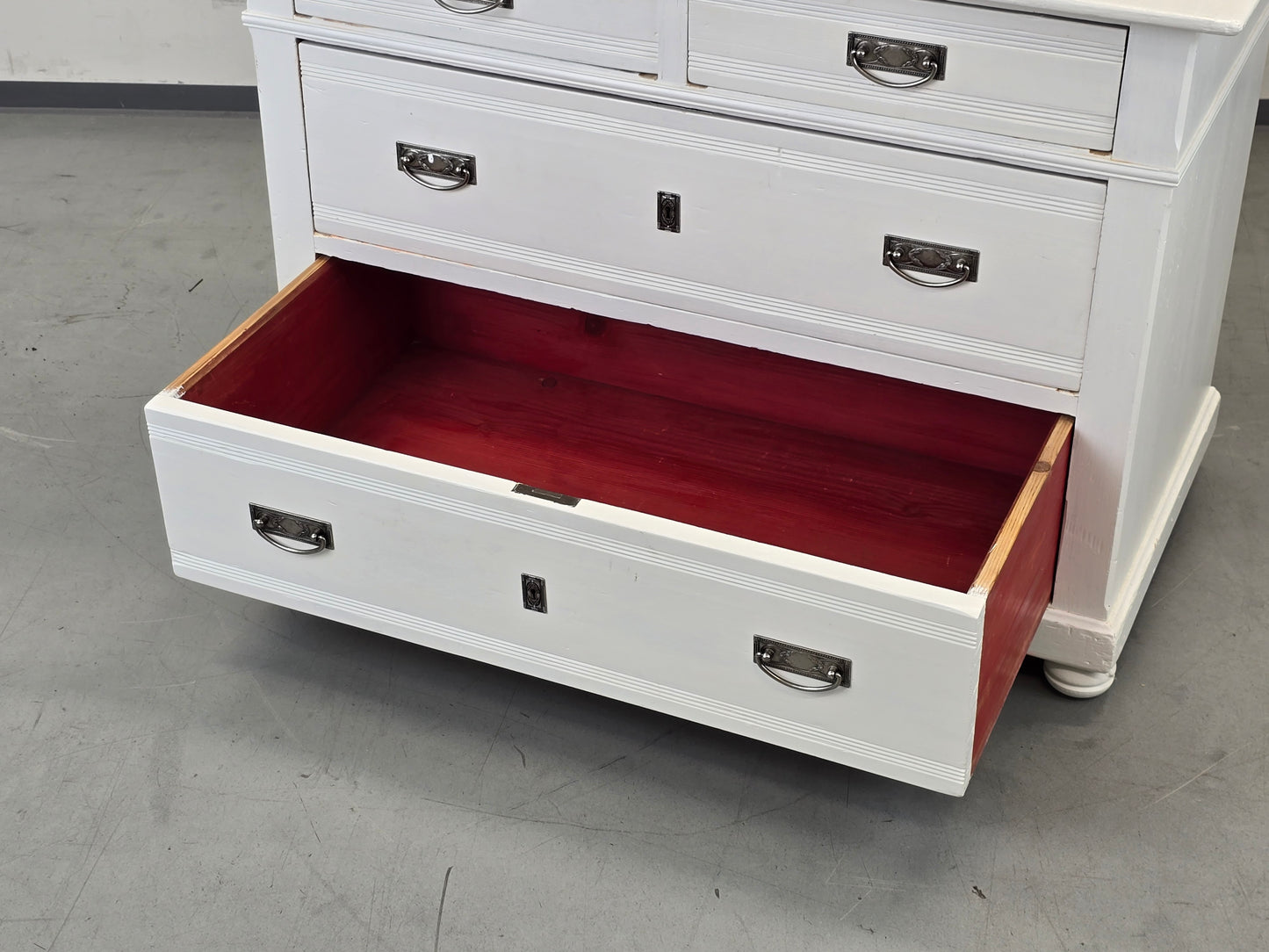 BIEDERMEIER KOMMODE Weiss Shabby Chic Landhaus Vintage Holz Alt