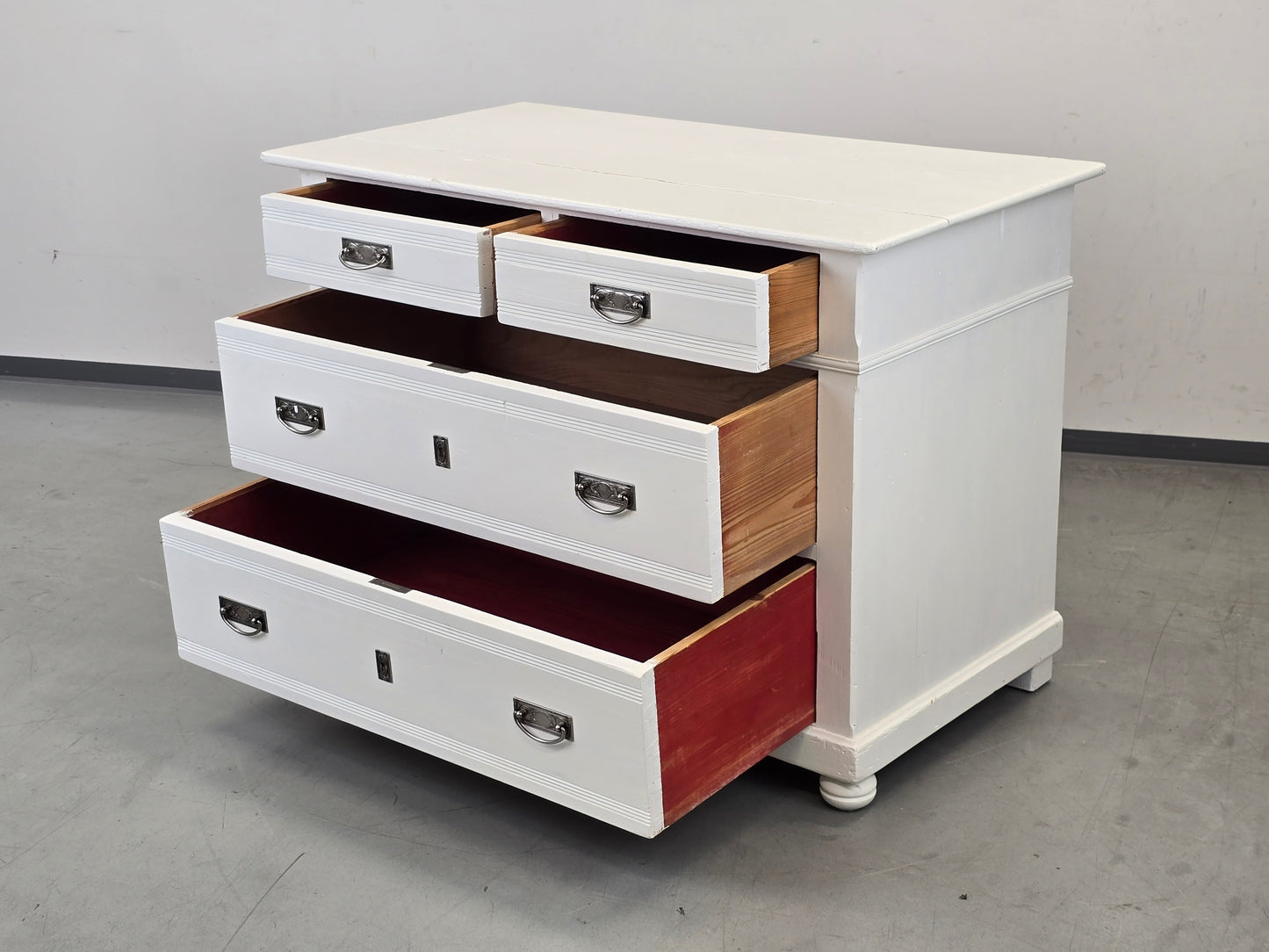 BIEDERMEIER KOMMODE Weiss Shabby Chic Landhaus Vintage Holz Alt