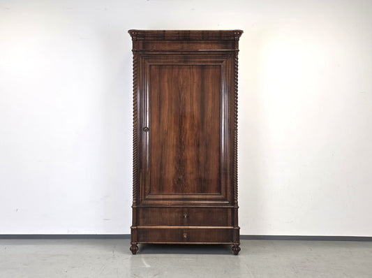 ANTIQUER SCHRANK Biedermeier Kleiderschrank Wäscheschrank Nussbaum Holz Antik