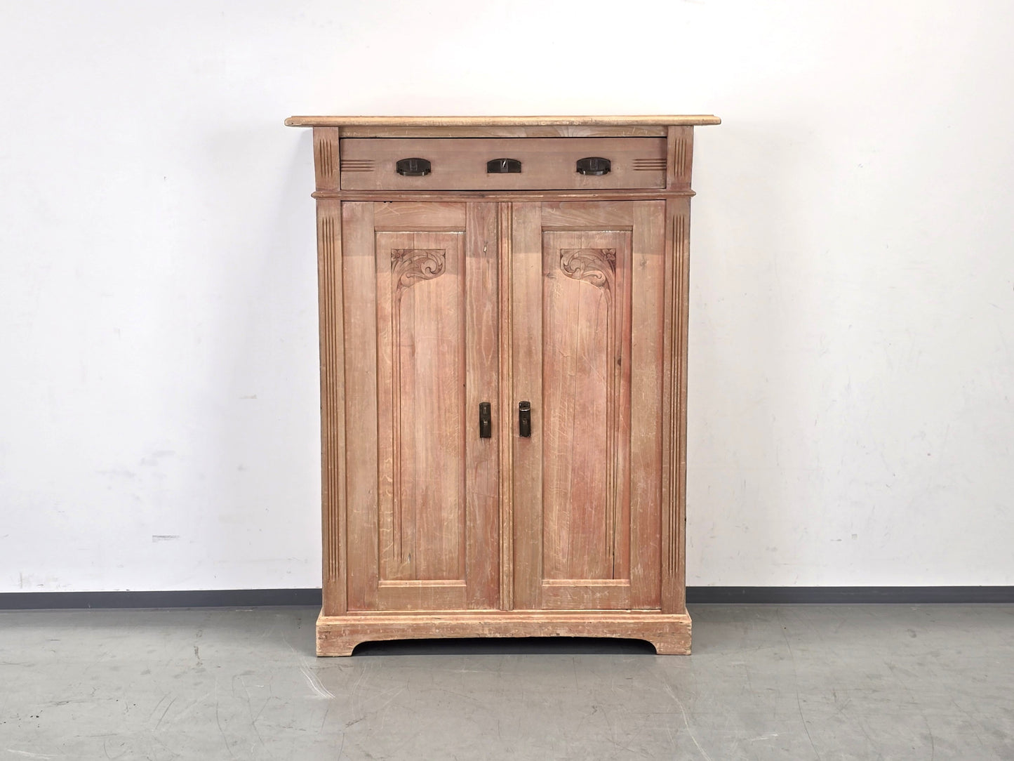 JUGENDSTIL VERTIKO Schrank Weichholz Antik Kommode Halbschrank Anrichte Vintage