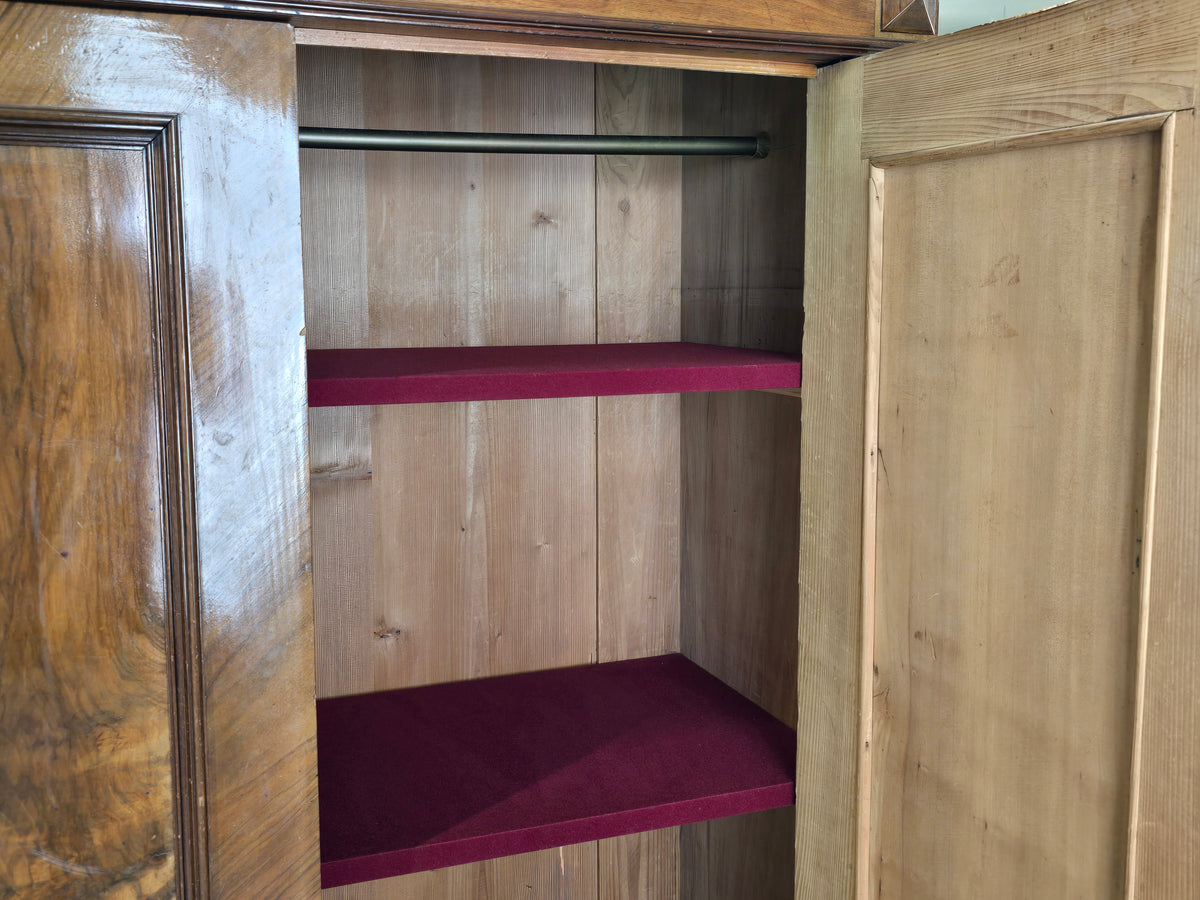 BIEDERMEIER SCHRANK Nussbaum Kleiderschrank Dielenschrank Antik Massiv