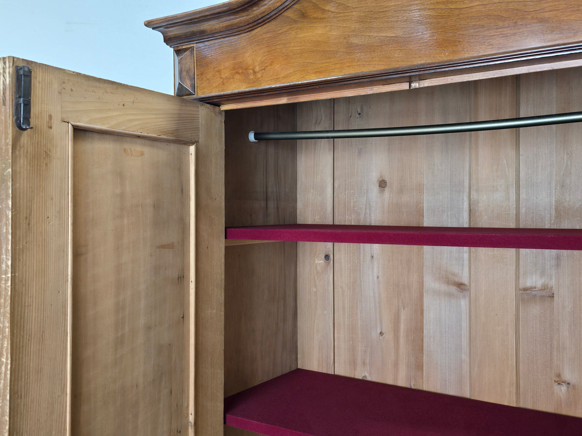 BIEDERMEIER SCHRANK Nussbaum Kleiderschrank Dielenschrank Antik Massiv