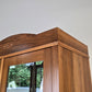 JUGENDSTIL KLEIDERSCHRANK Nussbaum Antik Spiegelschrank Intarsie 1920