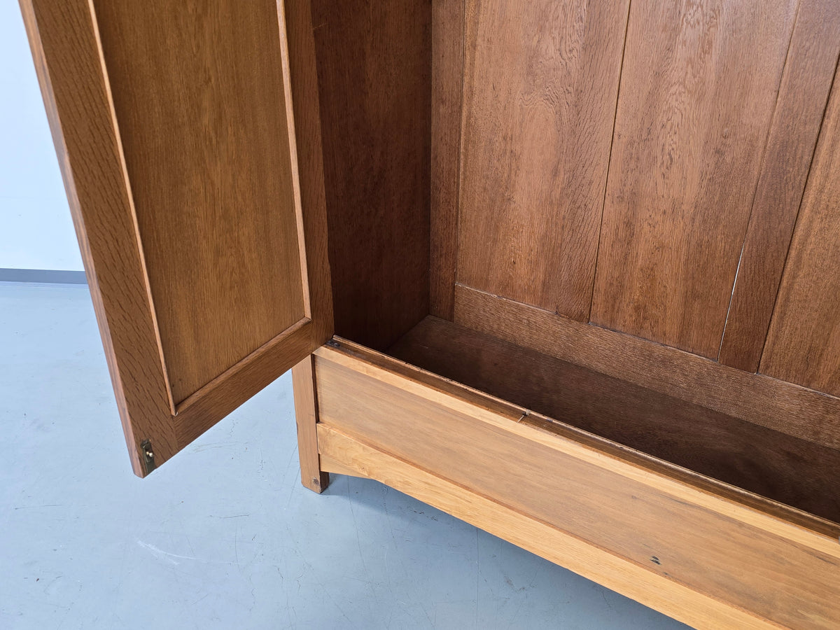 JUGENDSTIL KLEIDERSCHRANK Nussbaum Antik Spiegelschrank Intarsie 1920