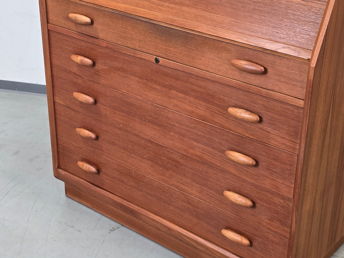 DYRLUND Sekretär Teak Mid Century Dänisch Vintage Kommode Desk Schreibtisch 60s
