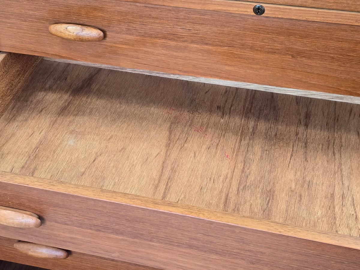 DYRLUND Sekretär Teak Mid Century Dänisch Vintage Kommode Desk Schreibtisch 60s