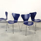 FRITZ HANSEN Serie 7 Stuhl Arne Jacobsen Blau 3107 Designer Stuhl