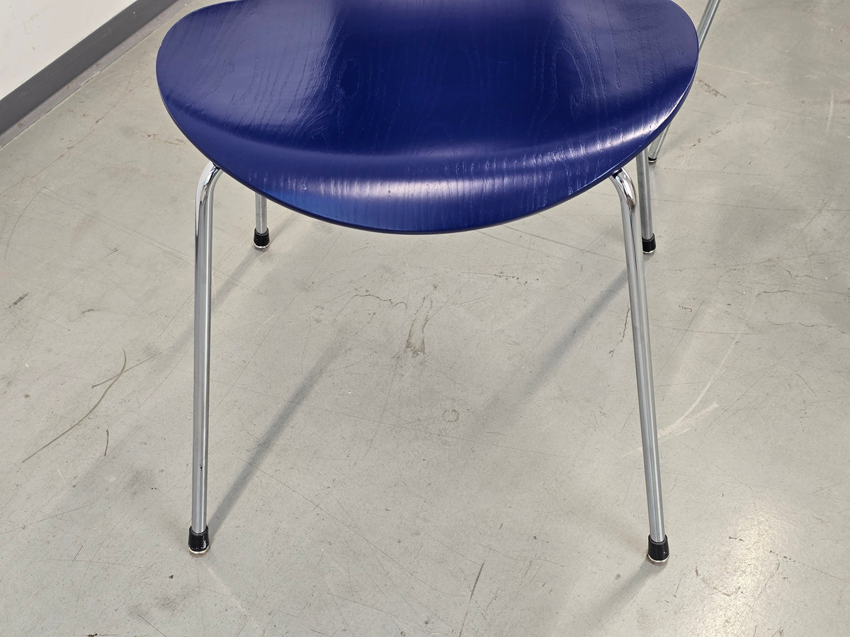 FRITZ HANSEN Serie 7 Stuhl Arne Jacobsen Blau 3107 Designer Stuhl