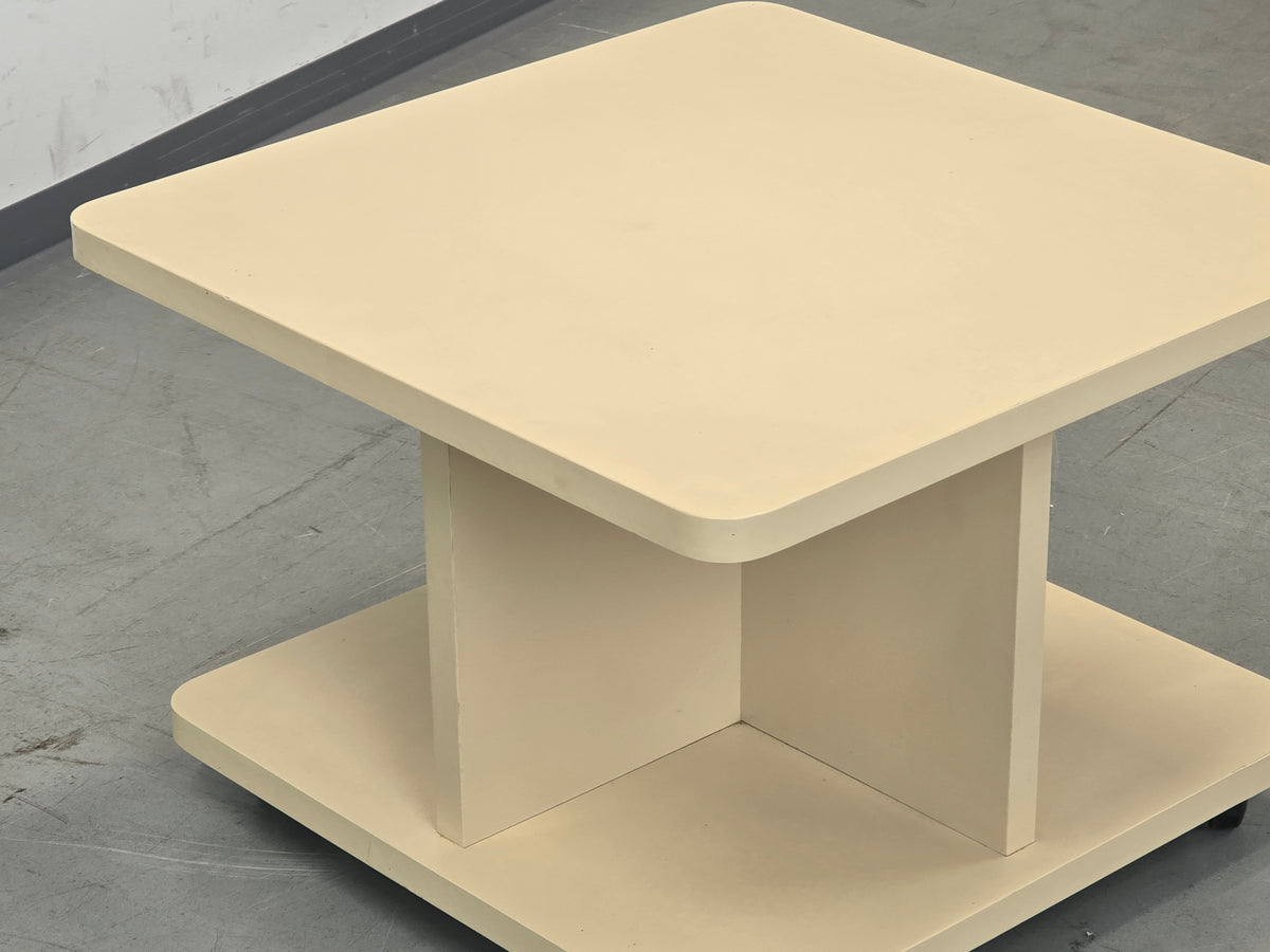 SPACE AGE Couchtisch Beistelltisch Rollen 70er Vintage Beige Mid Century