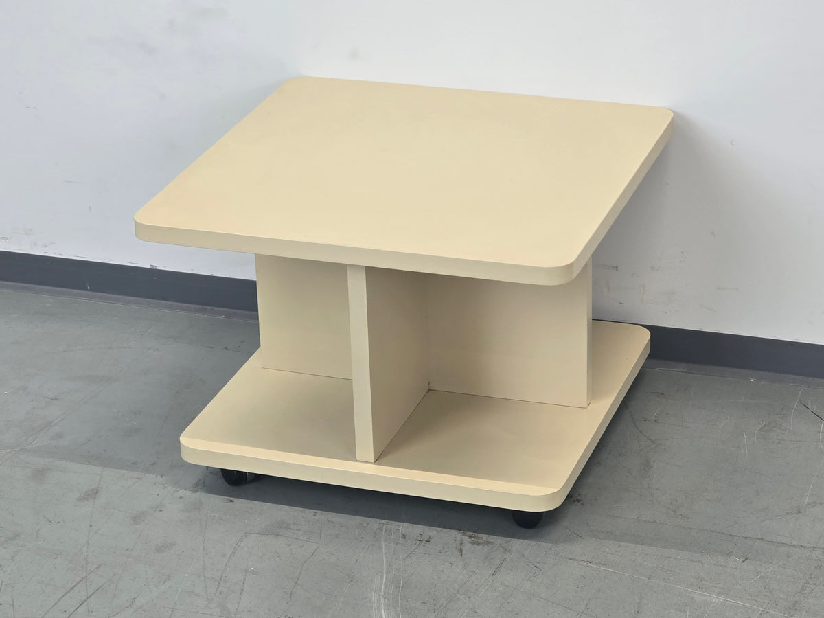 SPACE AGE Couchtisch Beistelltisch Rollen 70er Vintage Beige Mid Century