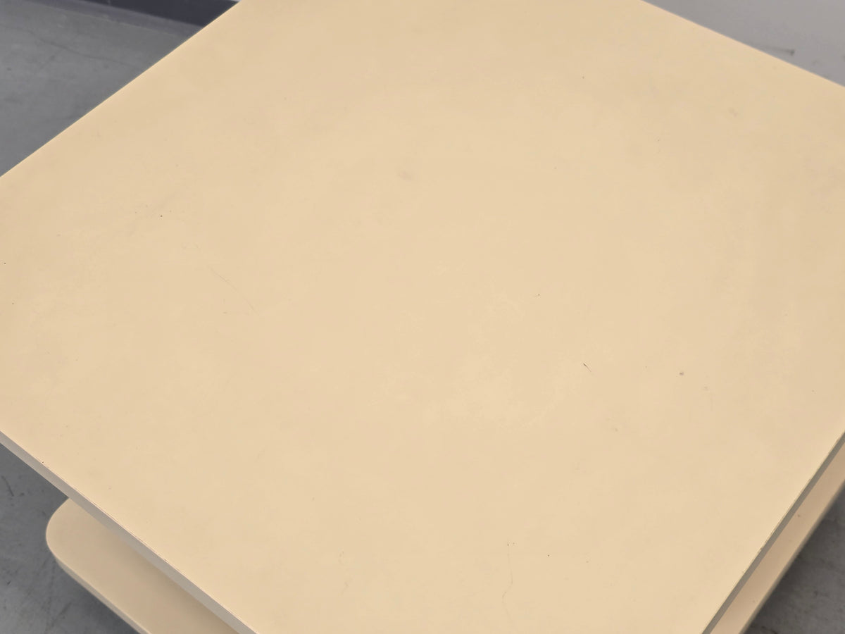 SPACE AGE Couchtisch Beistelltisch Rollen 70er Vintage Beige Mid Century