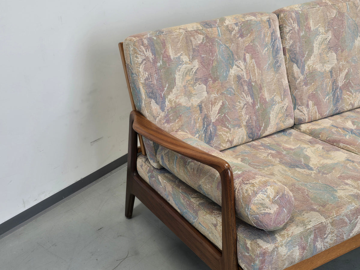 TEAK SOFA Mid Century 60s Dänisch Vintage 3-Sitzer Holz Couch Schlaffunktion