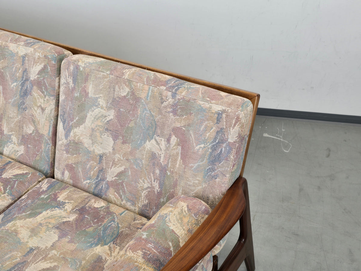 TEAK SOFA Mid Century 60s Dänisch Vintage 3-Sitzer Holz Couch Schlaffunktion