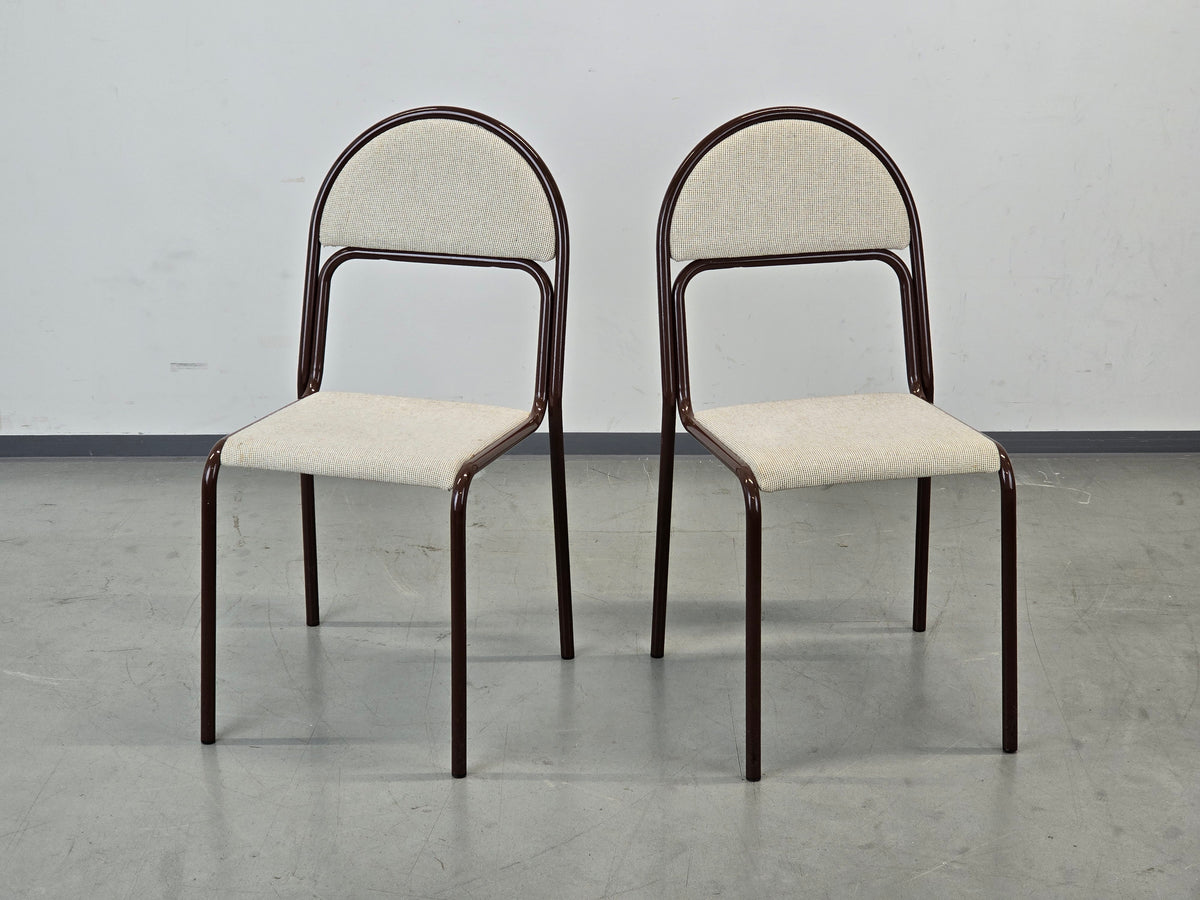 VINTAGE STUHL Postmodern 80er Metall Braun Retro Design Esszimmerstuhl