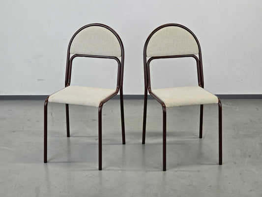 VINTAGE STUHL Postmodern 80er Metall Braun Retro Design Esszimmerstuhl