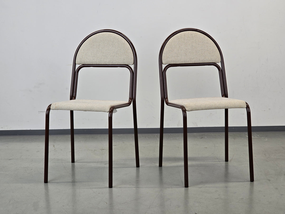 VINTAGE STUHL Postmodern 80er Metall Braun Retro Design Esszimmerstuhl