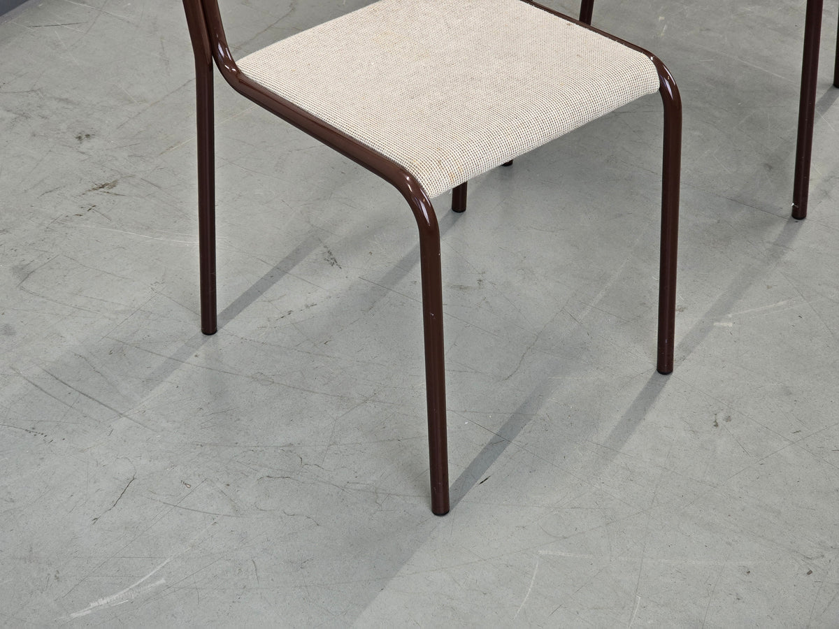 VINTAGE STUHL Postmodern 80er Metall Braun Retro Design Esszimmerstuhl