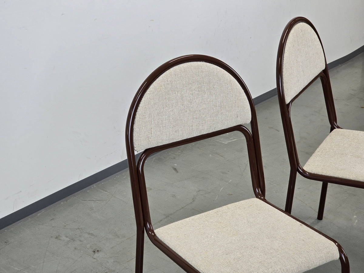 VINTAGE STUHL Postmodern 80er Metall Braun Retro Design Esszimmerstuhl