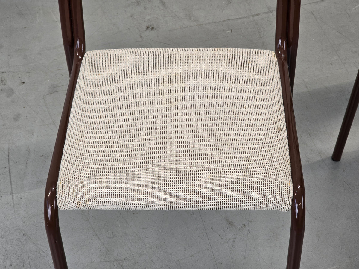 VINTAGE STUHL Postmodern 80er Metall Braun Retro Design Esszimmerstuhl