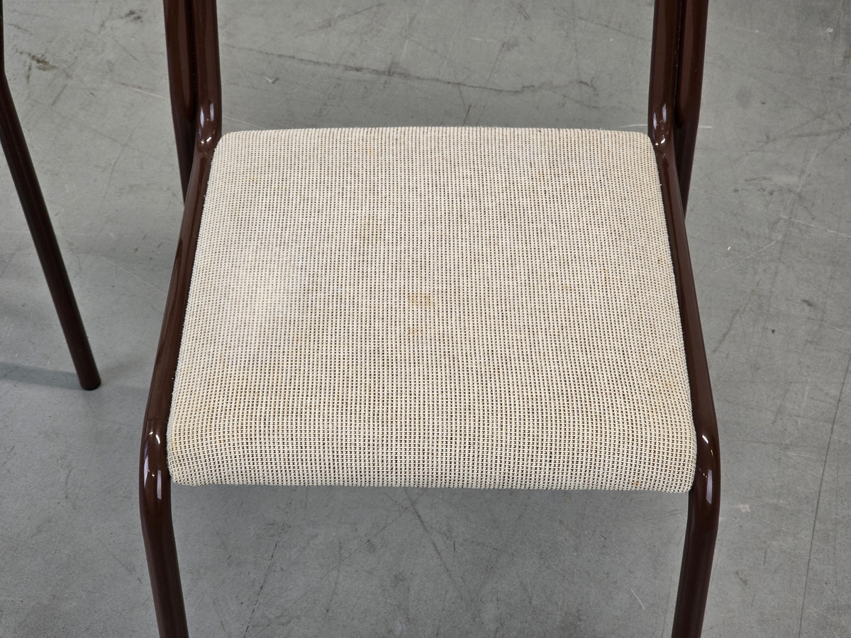 VINTAGE STUHL Postmodern 80er Metall Braun Retro Design Esszimmerstuhl