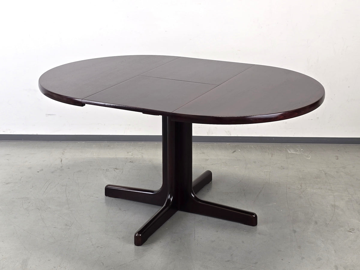 LÜBKE ESSTISCH Palisander Mid Century Säulentisch Oval Ausziehbar Vintage