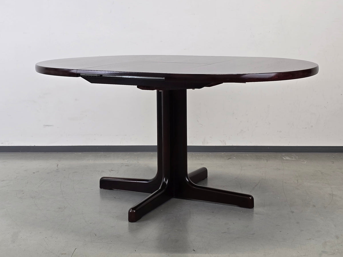 LÜBKE ESSTISCH Palisander Mid Century Säulentisch Oval Ausziehbar Vintage
