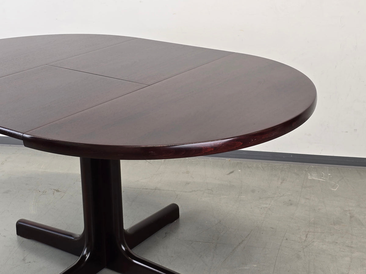 LÜBKE ESSTISCH Palisander Mid Century Säulentisch Oval Ausziehbar Vintage