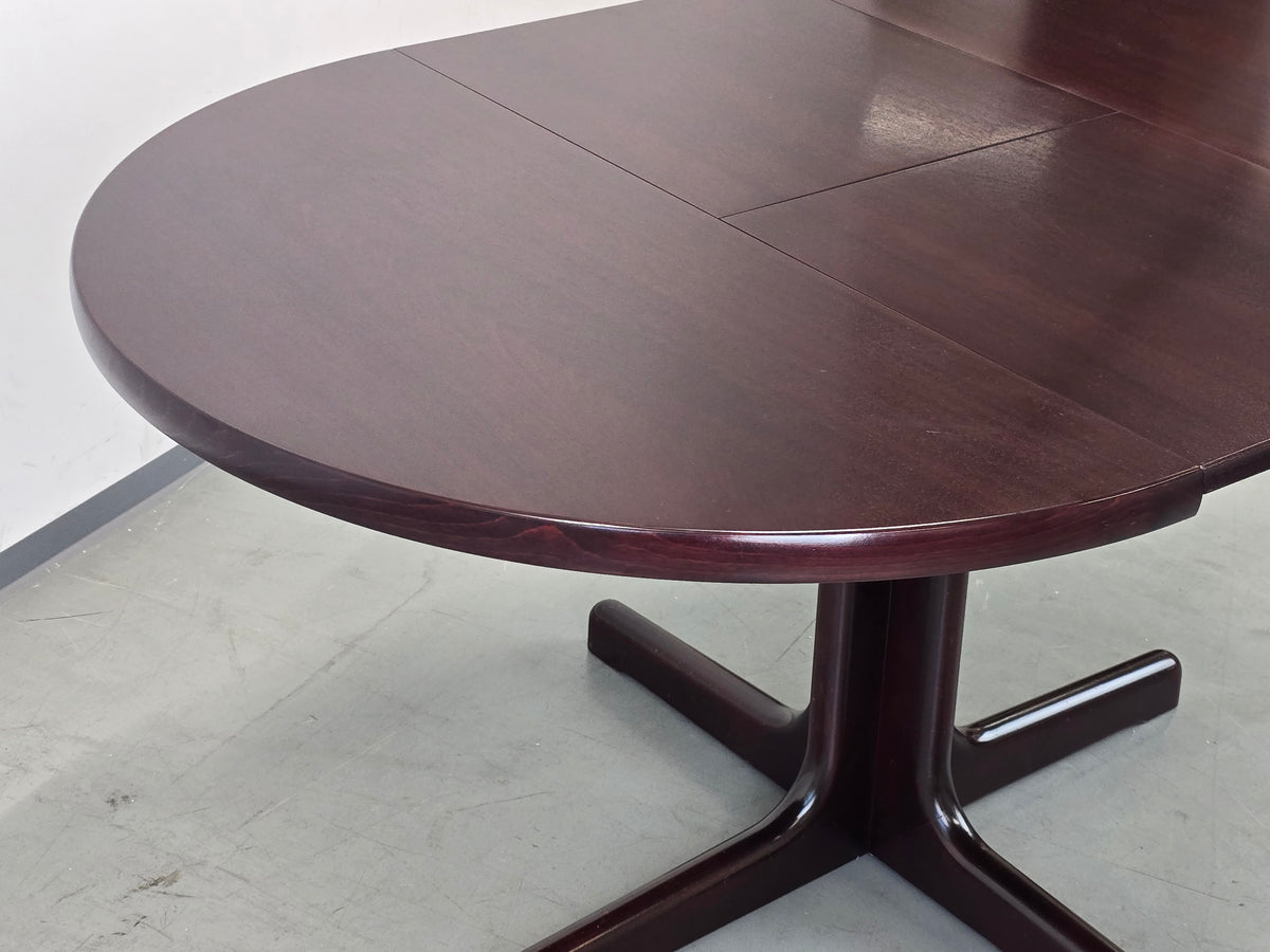 LÜBKE ESSTISCH Palisander Mid Century Säulentisch Oval Ausziehbar Vintage