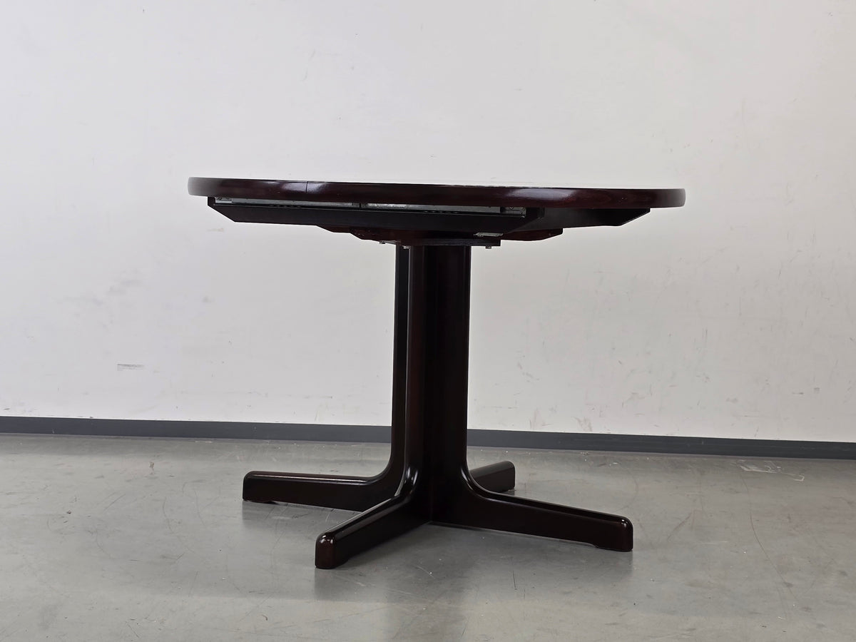 LÜBKE ESSTISCH Palisander Mid Century Säulentisch Oval Ausziehbar Vintage