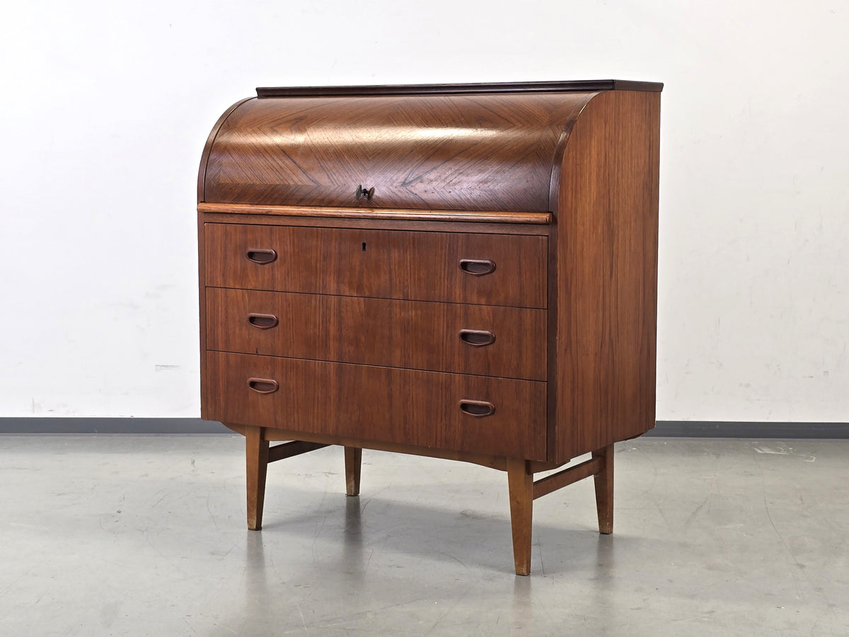 ROYAL BOARD Teak Sekretär Mid Century Rollschreibtisch Kommode 60s