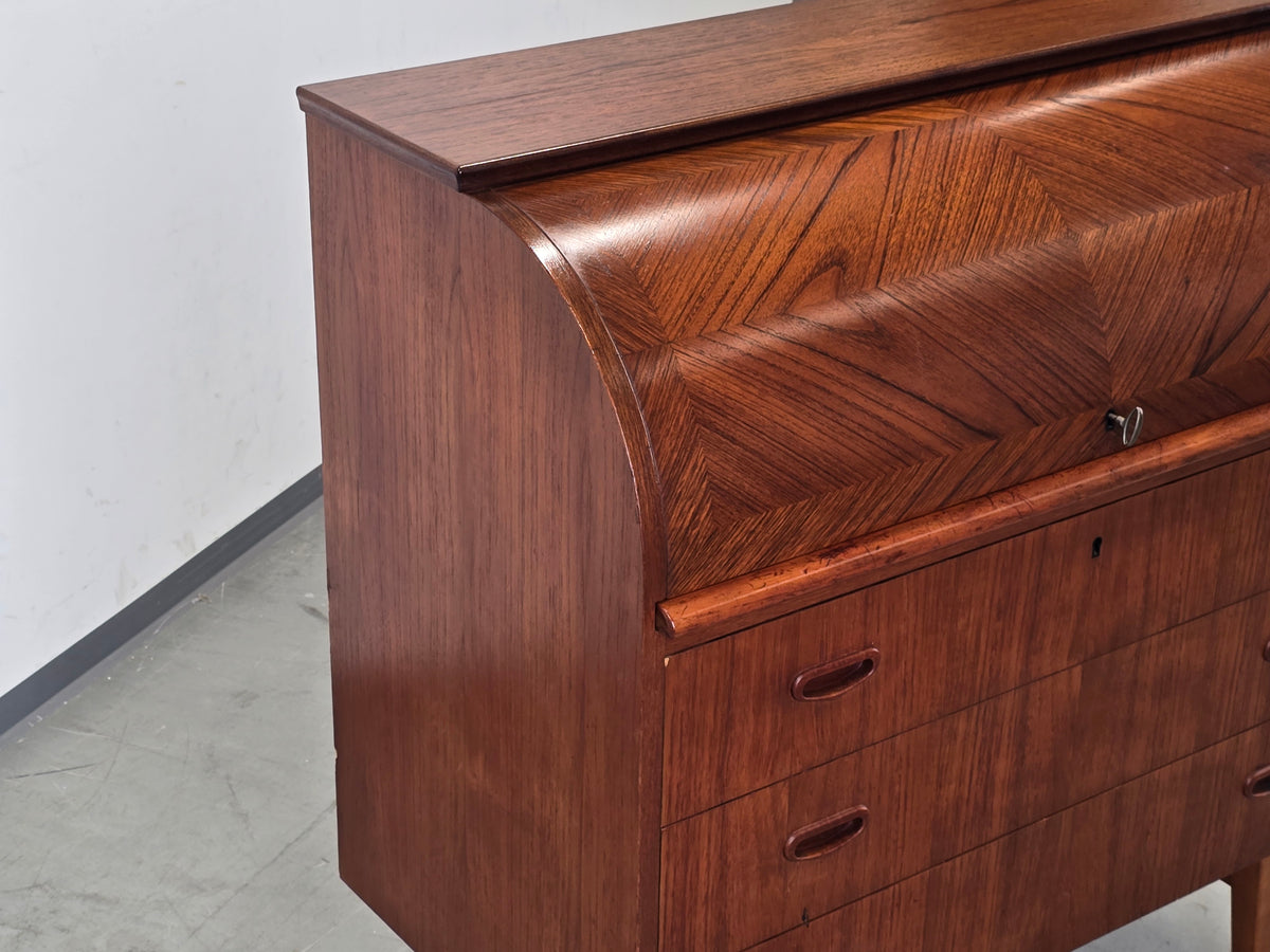 ROYAL BOARD Teak Sekretär Mid Century Rollschreibtisch Kommode 60s